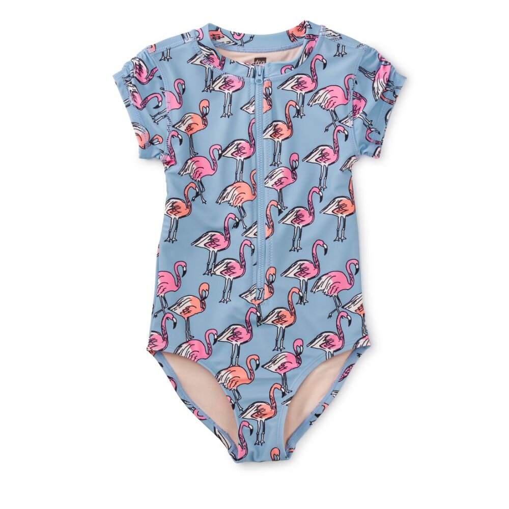 NWT Tea Collection Long Rash Guard One-Piece Swimsuit